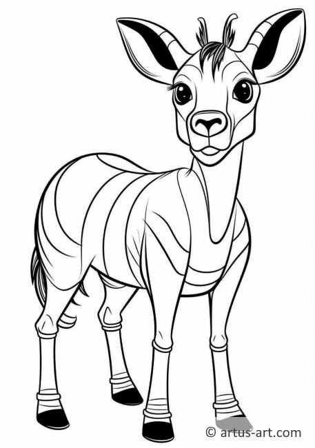 Página para colorear de Okapi para niños